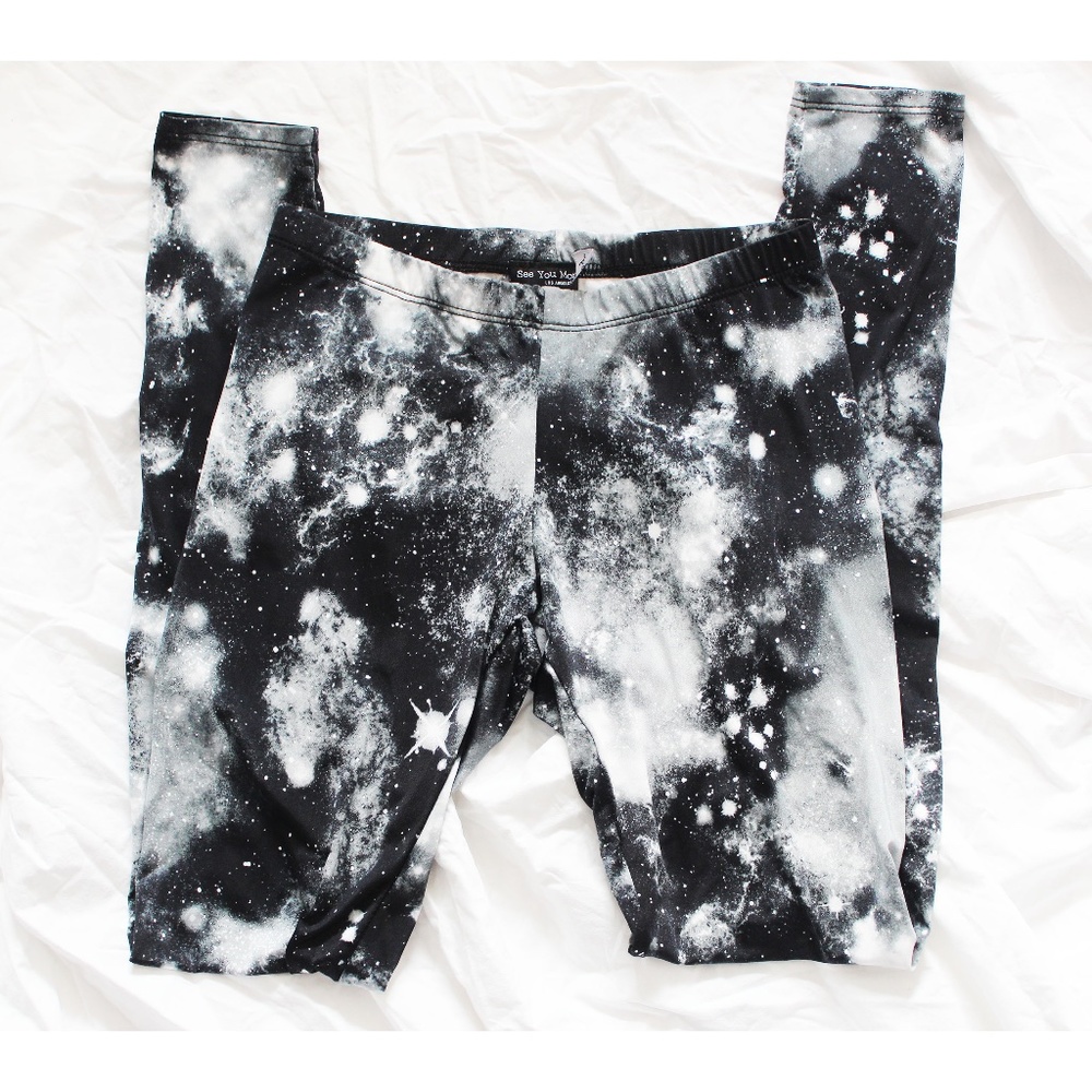 See You Monday - Black Galaxy Leggings